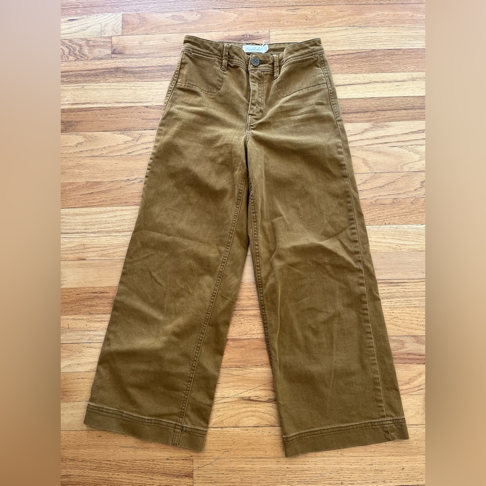 Unpublished Mustard Yellow Cropped Wide Leg Pants Size 24